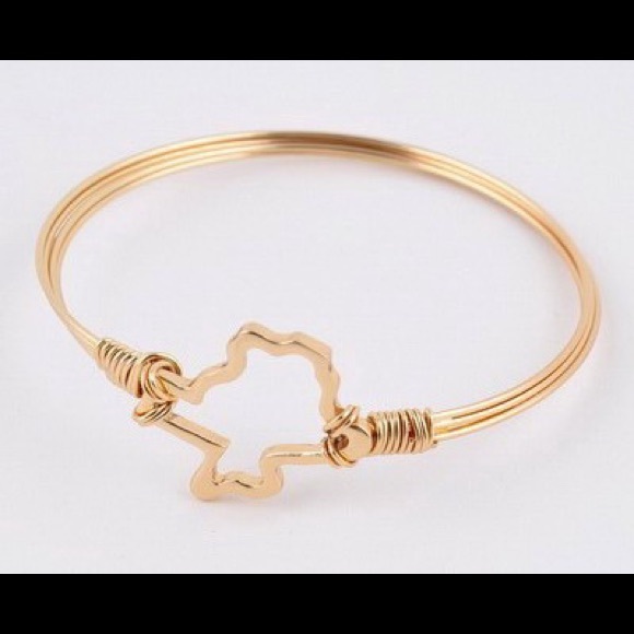 Silver or Gold Texas outline bangle - Picture 2 of 3